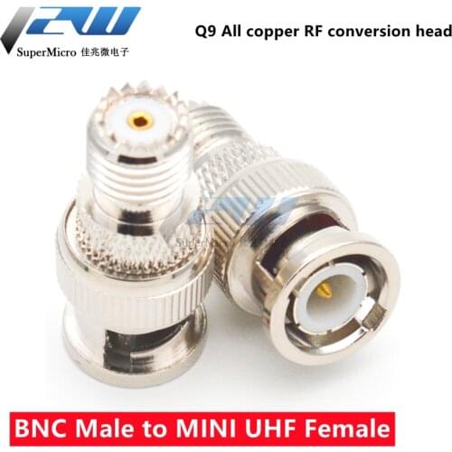 Q9 all copper radio frequency conversion head BNC revolution MINI UHF female 8.3 female to BNC male Q9 revolution 8.3 female