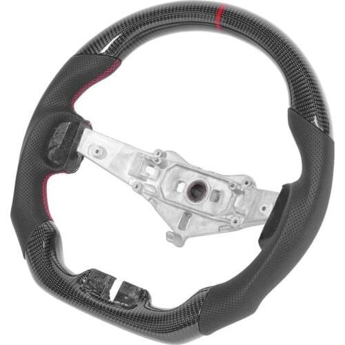 Carbon Fiber Steering Wheel Nappa Preforated Leather Red Stitching Fit for Jeep Wrangler JK/JKU 2011-2017