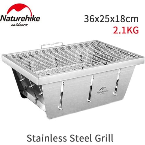 Naturehike Picnic Barbecue Grill Portable Folding Stainless Steel BBQ Stove Embedded Oven Give Free Clip BBQ Accessories Camping