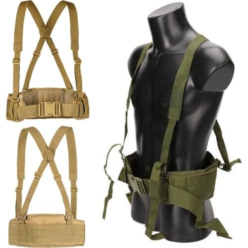 Tactical Molle Belt Military H-shaped Padded Adjustable Belt Mens Army Hunting Combat Hunting Waist Support Belts