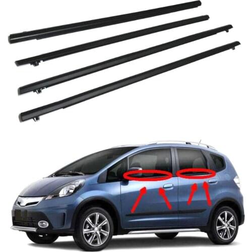 For Honda Fit 2009-2014 Car Window Weatherstrip Seal Belt Trim Styling Exterior Auto Moldings 4Pcs/set
