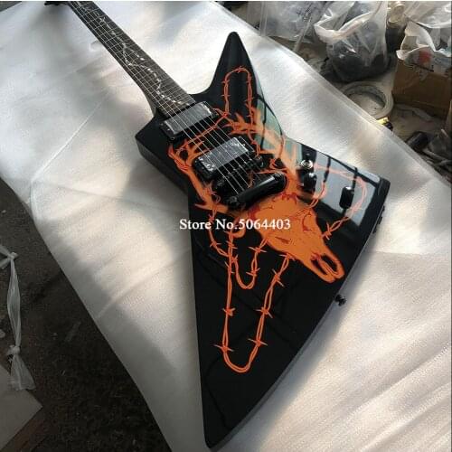 High quality special-shaped electric guitar, red printing, rosewood fingerboard, mahogany, black accessories guitar instruments