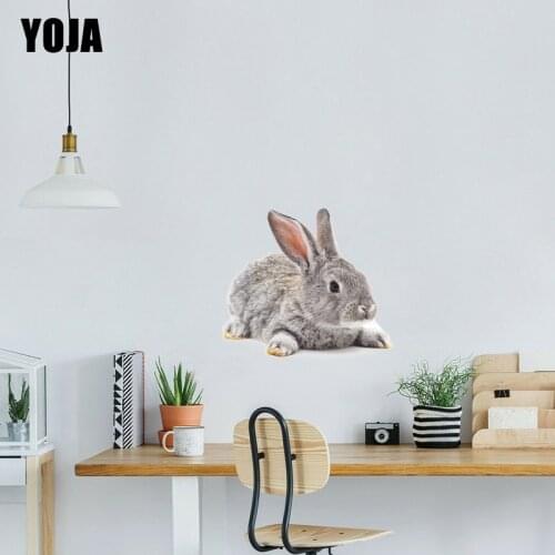 YOJA 35×31.7CM Rabbit On Tummy Lovely Cartoon Wall Stickers Mural Funny Home Room Decor Decals 8WS0116