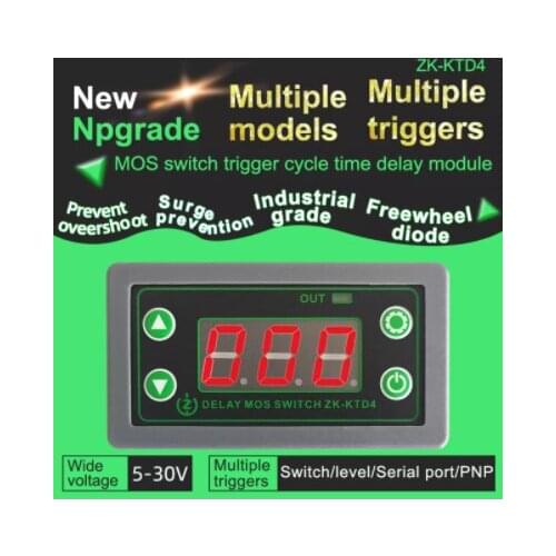 ZK-KTD4 MOS switch trigger cycle timing delay module solenoid valve control 5v12v2v with instrument case