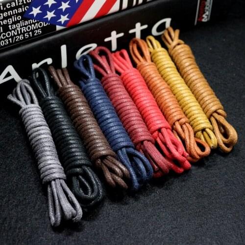 1Pair Leather Shoelaces Cotton Waxed Shoelaces Round Shoe laces Boot Shoes Laces Waterproof Leather Shoelace For Shoes Strings