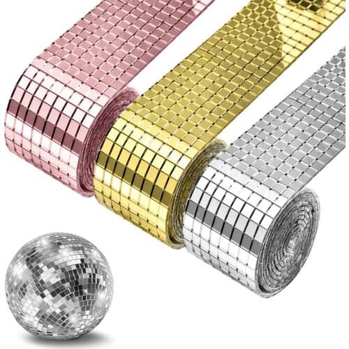 1Roll Self-Adhesive Square Glass Mirror Mosaic Tiles Acrylic Glass Mirrors Wall Stickers For Christmas DIY Craft Decor