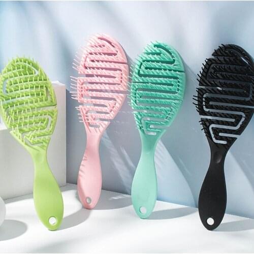 1pcs Curved Vent Brush Flexible Brushes with Nylon Bristle for Blow Drying Grooming & Styling Hair Brush for Men & Women