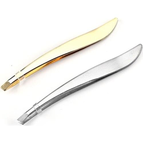 1 Pcs Colorful New Arrival Professional Stainless Steel Tweezer Eyebrow Face Nose Hair Clip Remover Tool Banana Clip