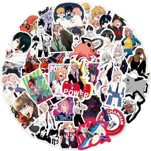 10/50PCS Japan Anime CHAINSAW MAN Graffiti Sticker Luggage Phone Notebook Waterproof Sticker Skateboard Refrigerator