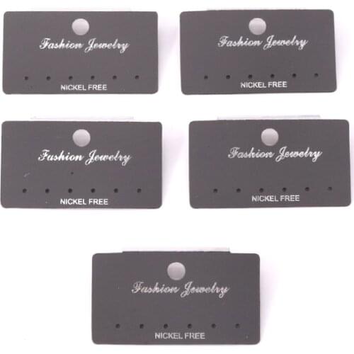 100PCS 3*5.5cm gray six hole Plastic Jewelry Display Stud Earring Cards Hang Favor Label Tag For Jewelry Making Diy Accessories