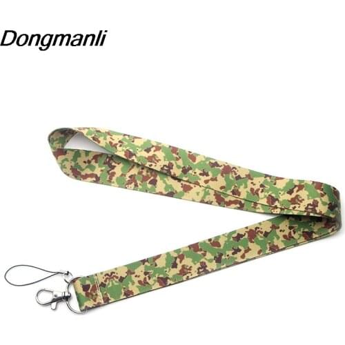 24pcs/lot wholesale Camouflage Lanyard keychains Badge ID Lanyards Mobile Phone Rope key Lanyard Neck Straps Accessories M3019
