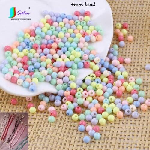 2700pcs 4mm warm colorful mini acrylic bead for Kids Jewelry DIY Make Accessory Necklace Underwear band weave round Bead S0352H