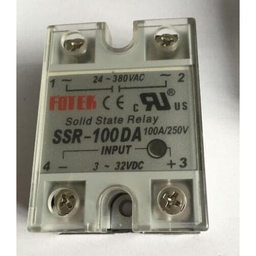 5PCS 24-380VAC to 3-32VDC 100A/250V SSR-100DA Solid State Relay Module with Plastic Cover