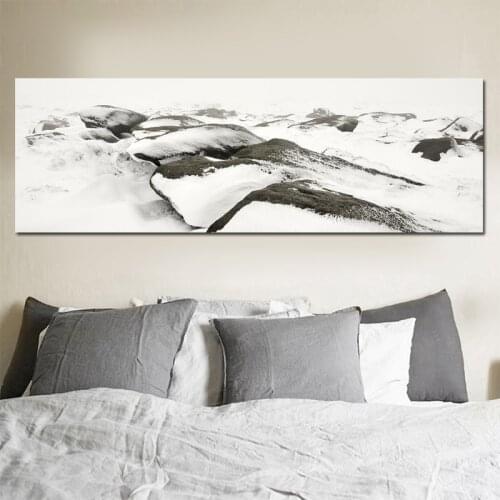 Abstract Mountains Sketch White and Black Landscape Painting Poster Print Wall Canvas Art Modern Wall Pictures For Living Room