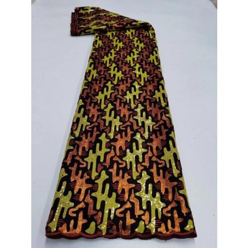 African Lace Fabric Embroidered with sequin SYJ-368688 Nigerian Fabric Lace for Wedding High Quality French Tulle Lace Fabric