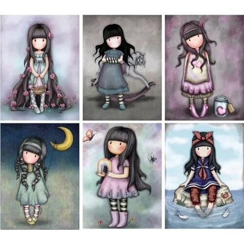 DIY 5D Diamond Painting Cartoon little girl doll Full Drill Embroidery Cross Stitch Mosaic Kit Home Decor Christmas Gift for kid