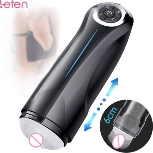 Auto Telescopic Male Masturbator Cup Female Moans Electric Pump 3D Realistic Vigina Pocket Pussy Adult vagina Sex Toys for Man