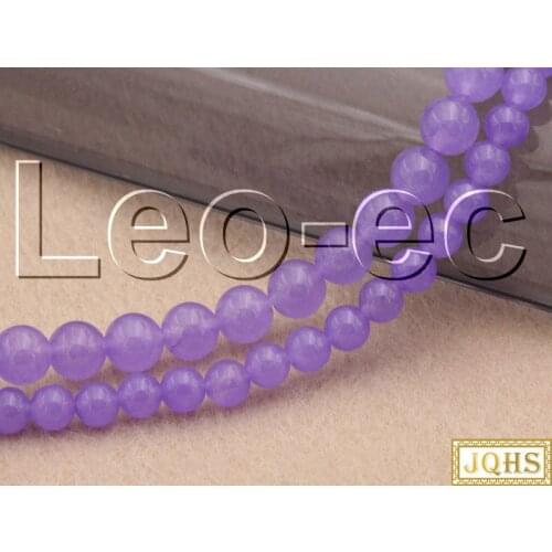Natural 6mm 8mm round purple lavender jades Stone Beads for Jewelry Making 15" v1372