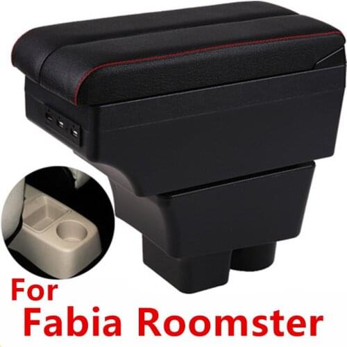 For Fabia Roomster armrest box central Store content Storage box with USB interface products 2006-2015