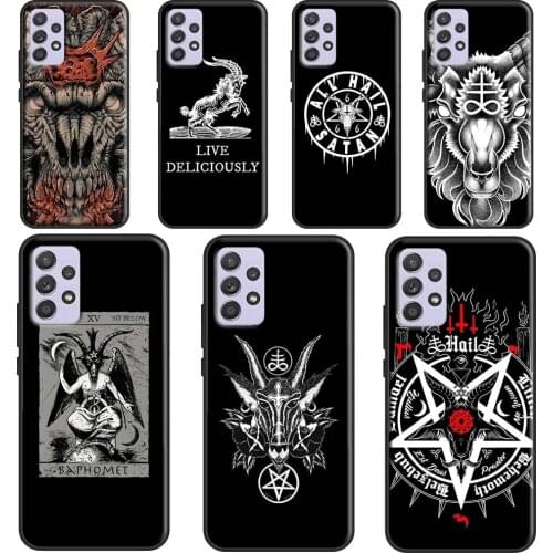 Baphoment and Satanic Hail Satan Fundas For Samsung A51 A71 A41 A31 A11 A21S A12 A32 A42 A52 A72 A02 A10 A20 S A50 A70 Case