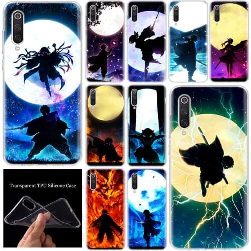 Demon Slayer Kimetsu No Yaiba Dark Phone Case Cover For Xiaomi Note 10 Mi 11 10 9 8 CC9 5X 6X X3 NFC F1 F2 Pro Lite + A1 A2 A3 S