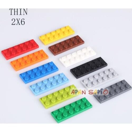 80PCS/lot DIY Building Blocks Thin 2X6Dots Educational Creative Figures Bricks kids Toys for Children fit 3795 bricks size