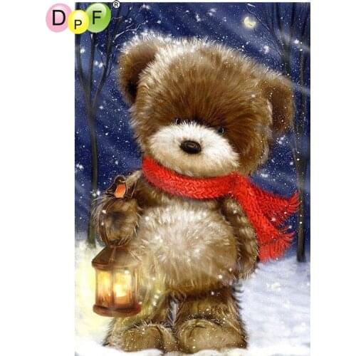 DPF DIY Snow dog 5D diamond mosaic square diamond embroidery needlework diamond painting cross stitch wall painting home decor