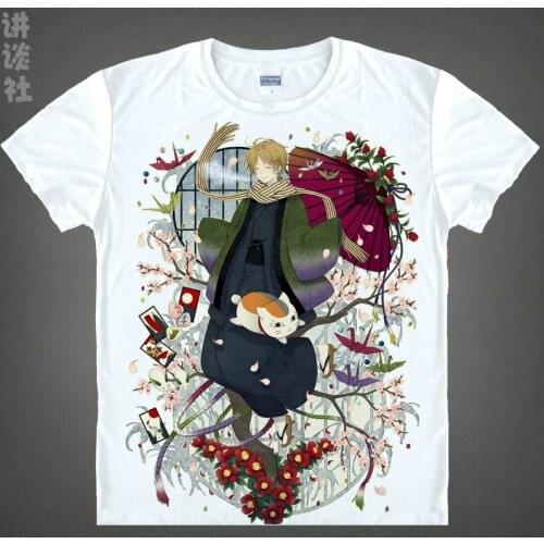 Natsume Takashi T-shirts kawaii Japanese Anime t-shirt Manga Shirt Cute Cartoon Madara cat Cosplay shirts 37706402403 tee 141