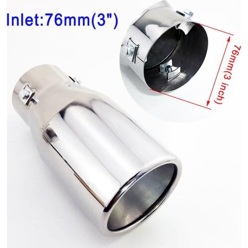 Chrome Car Tail Exhaust Muffler Rear Pipe Tip Cover 3" 76mm Inlet Auto silencer Cover Exterior Accessories
