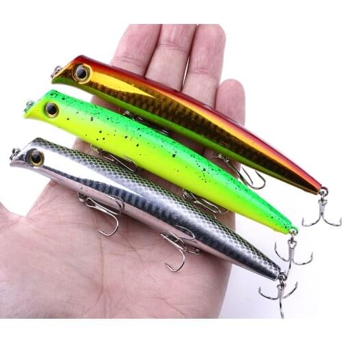 Popper Fishing Lure Wobbler 12cm 17g Topwater Popper Artificial Crankbait Hard Bait 3X Hooks Sea GT Tuna Fishing Lure