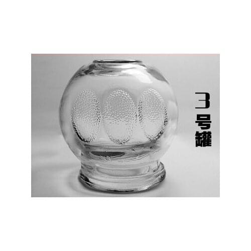 Chinese traditional medicine tank thickening glass vacuum cupping jar can opener cupping therapy middle tank NO.3 2pcs