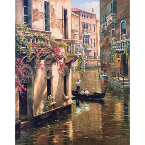 Classic Mediterranean oil painting on canvas Afternoon Chat handmade art wall home decor