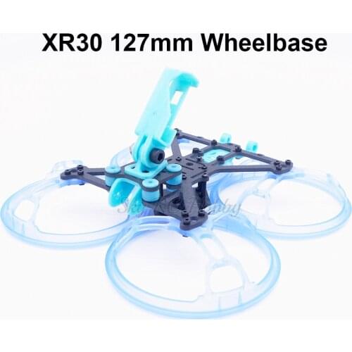 Micro Mini XR30 130 Wheelbase 127mm Carbon Fiber Quadcopter Frame Kit with Propeller Protective Cover For FPV RC Drone Reptile