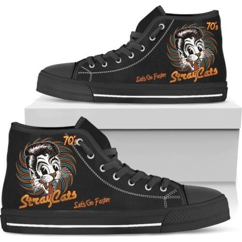 70S Straycats Lets Go Faster New Arrive Fashion Lightweight High Top Canvas Shoes Men Women Casual Shoes Breathable Sneakers