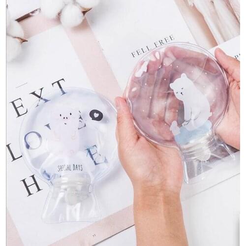 Round mini hand warmer Transparent PVC hot water bottle small fill water warm handbags water warm water bag