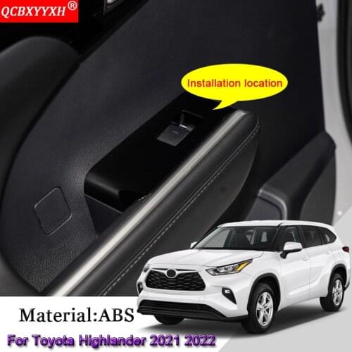 Car Interior Door Window Lift Switch Panel Cover Trim Sequins Stickers Car Accessories For Toyota Highlander Kluger 2021 2022
