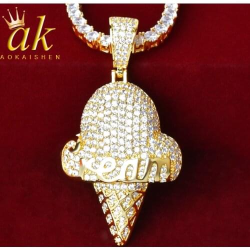 Ice-cream Shaped Pendant Necklace Hip Hop Rock Street Jewelry