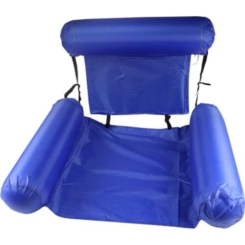 Summer Swimming Pool Float Chair Large Blue Portable Folding Swimming Ring Air Mattress Water Bed for Adults Children Outdoor