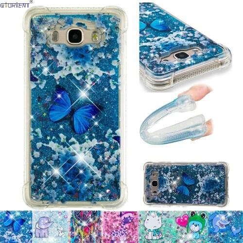 Cute Cover for Samsung Galaxy J3 J5 J7 2016 J36 J56 J76 Glitter Liquid Case SM J710FN/DS J710F J510F/DS J510FN/DS J320F/DS J300F