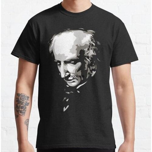 Men Tshirt William Wordsworth black and white silhouette art Women t shirt