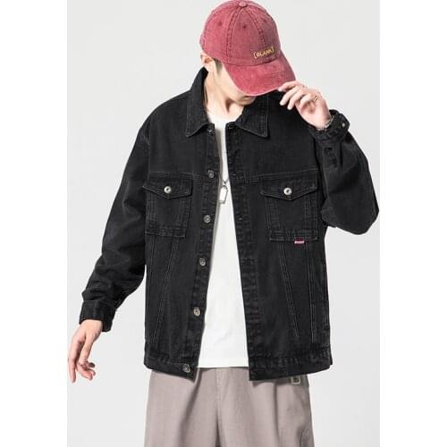 Mens Denim Jeans 2021 Black Blue Autumn Spring Fashion Jackets Male Casual Outwear OverSized Clothes