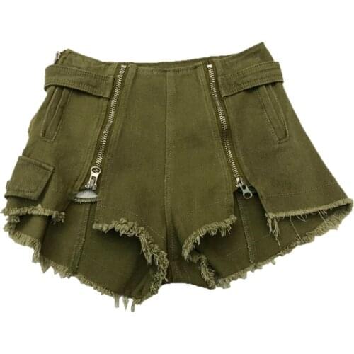 2020 New Summer Womens Jean Shorts Korean Style Slim Fit High Waist Shorts Female Black Casual Zipper Tassel Denim Shorts S-L