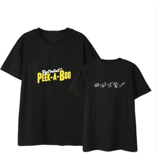New Korean Kpop Red Velvet Perfect Velvet Peek-A-Boo Album Shirts Women Loose K-pop Clothes T Shirt Short Sleeve Tops T-shirt