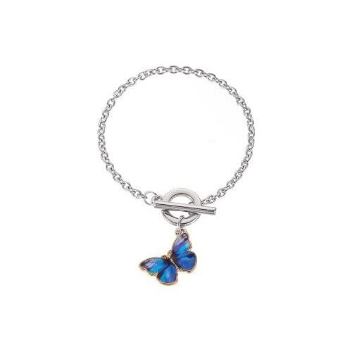 New fashionClassic blue butterfly ins style simple word buckle bracelet For Women girl Accessories jewelry wholesale