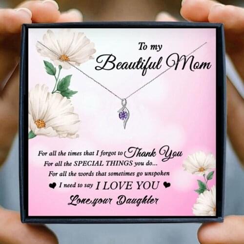 Necklace Women 2020 crystal Pendant Necklaces Purple Cubic Zirconia jewelry mom necklace Gift mothers day Gifts