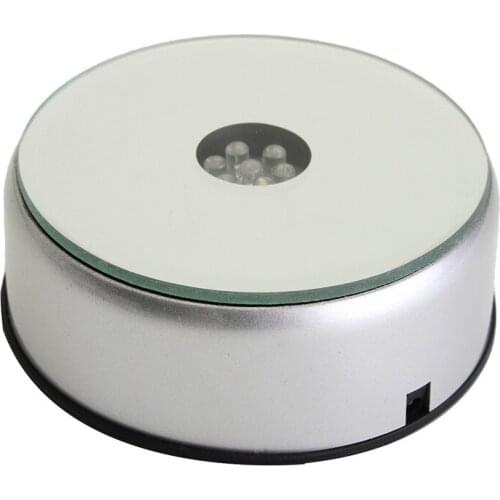 110V-220V 3D Laser Crystal Display Crafts Lamp Base Stand Unique Rotating 7 LED Night Light With Adapter Support Dropshipping