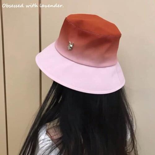 Gradually changing fisherman hat womens spring and summer thin folding Japanese small fresh basin hat sunscreen hat