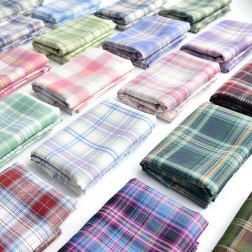 Yarn dyed Plaid Fabric Polyester College style fabric for skirt uniform pleated fabric