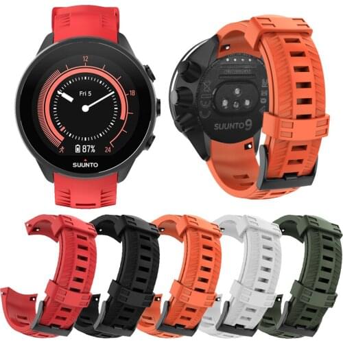 24mm Silicone Rubber Watch Strap For Suunto 9 / Baro Watch Band for Suunto 7 Watchband Spartan Watch Band HR Bracelet D5 Watch