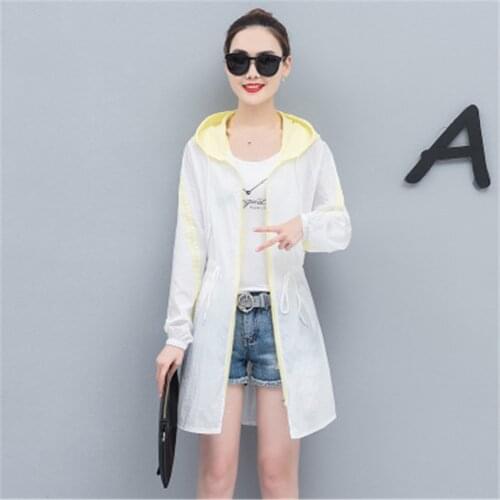 Sun-proof clothes womens long summer new anti-ultraviolet clothing Korean version of the sun-proof shirt thin coat hood HX05525